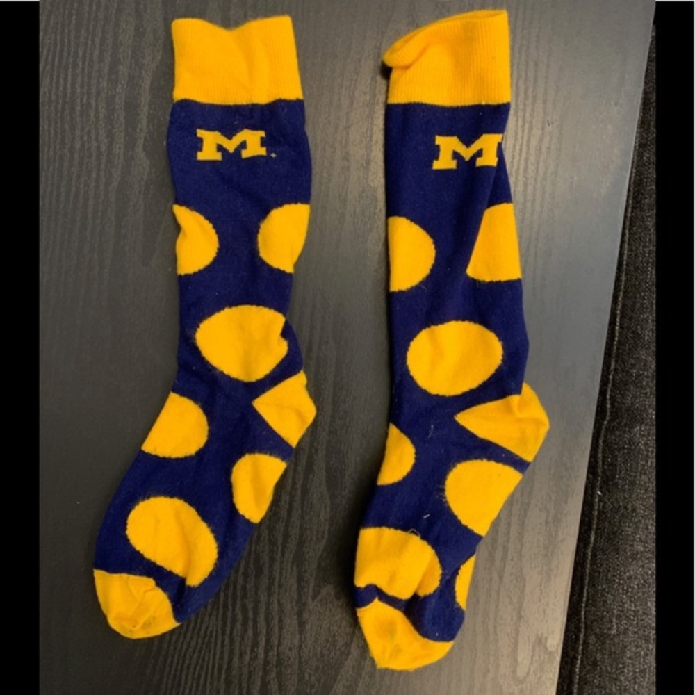 Michigan polka dot socks